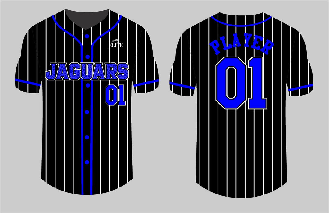 East Orange Jaguars Baseball Jersey - Black (Blue Logo)