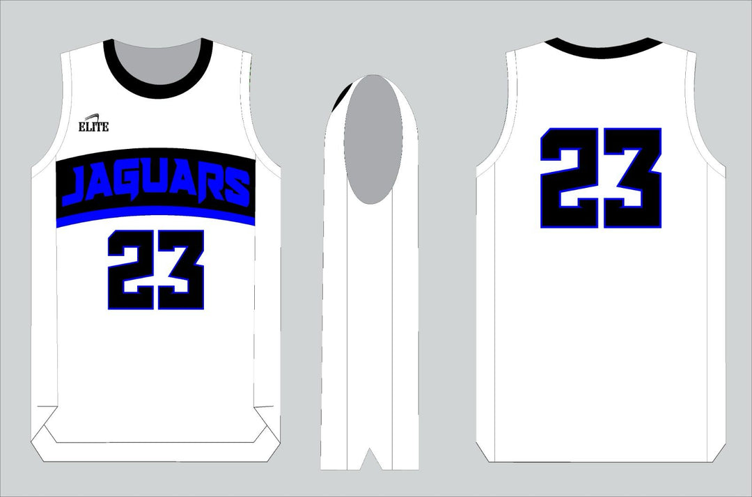 East Orange Jaguars Basketball Jersey - White (Blue Logo)