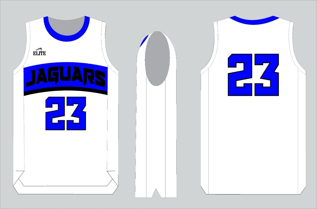East Orange Jaguars Basketball Jersey - White (Black Logo)