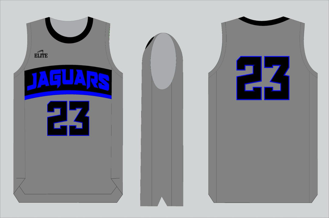 East Orange Jaguars Basketball Jersey - Grey (Blue Logo)