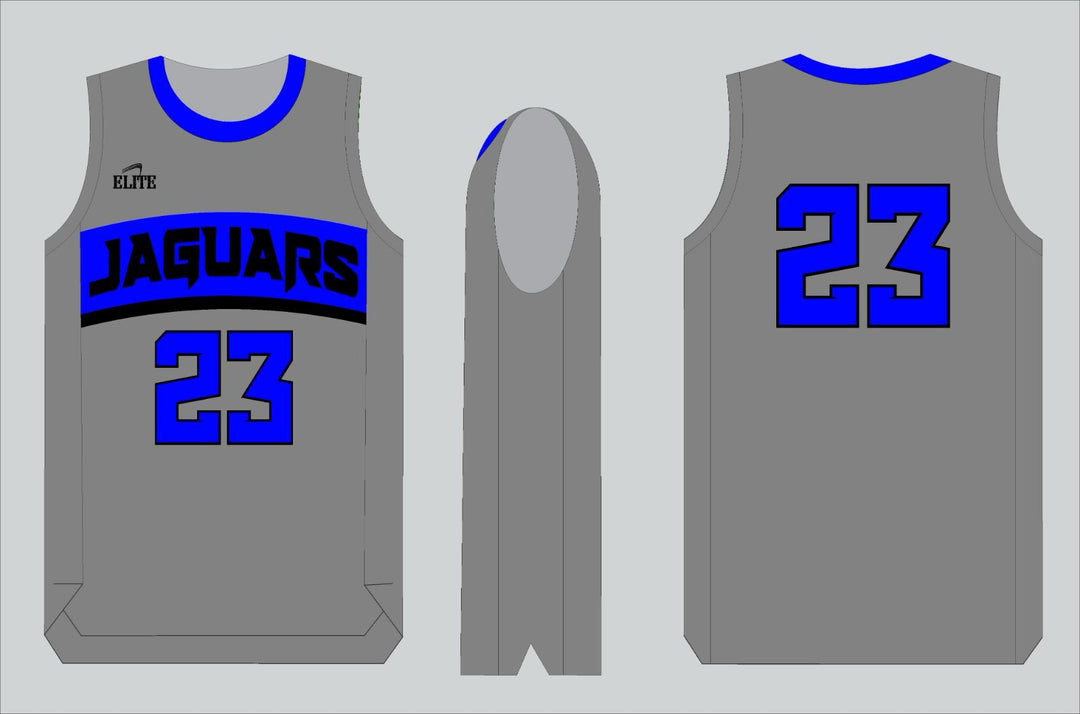 East Orange Jaguars Basketball Jersey - Grey (Black Logo)