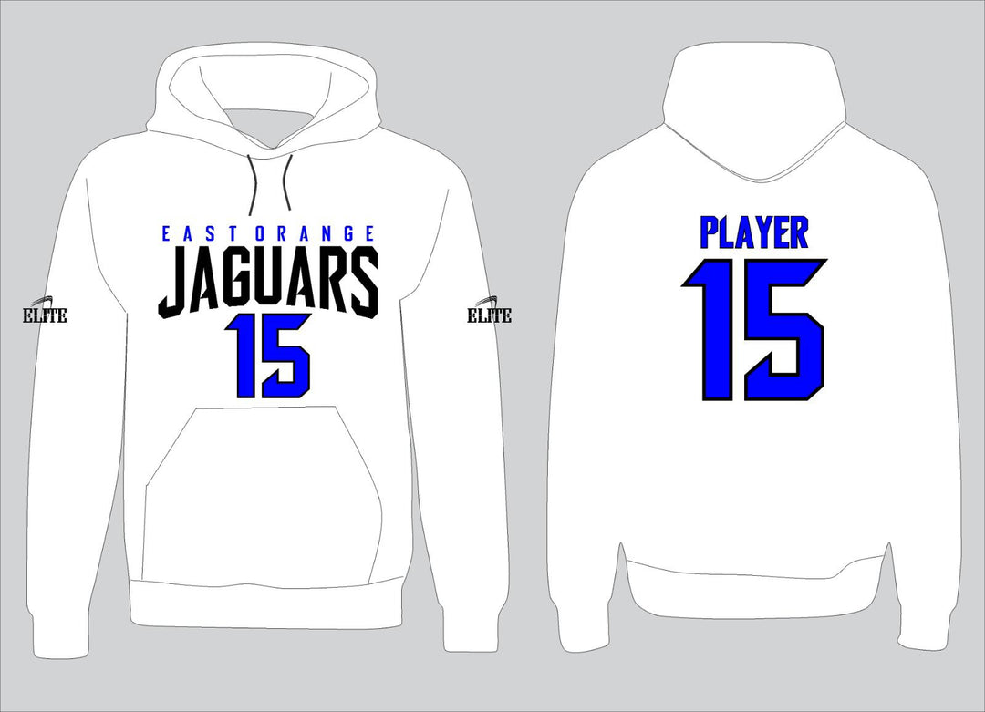 East Orange Jaguars Hoodie - White (Blue Number)