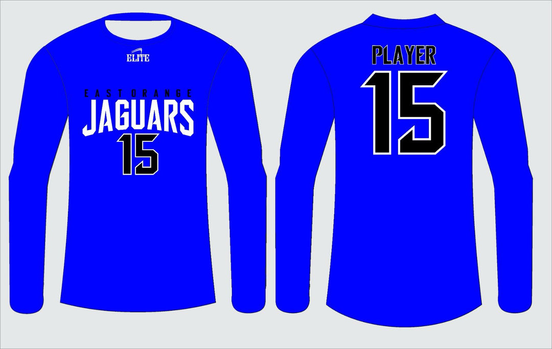 East Orange Jaguars Long Sleeve Shirt - Blue (White Logo)
