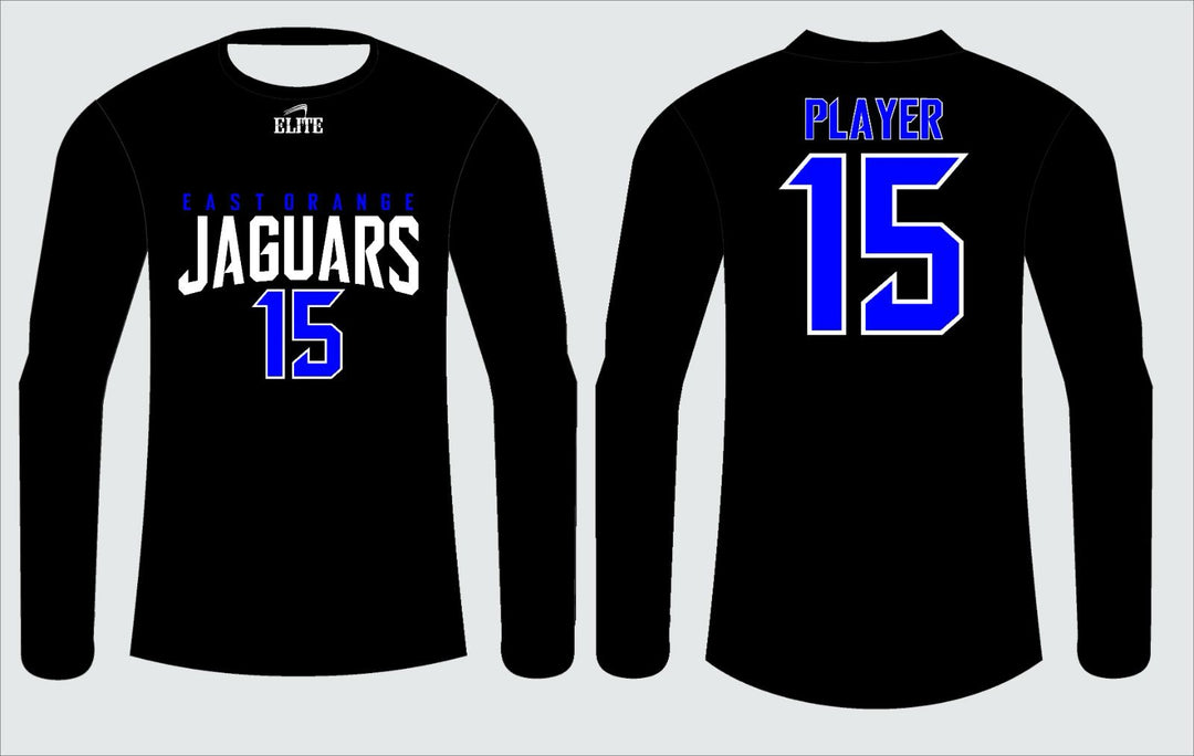 East Orange Jaguars Long Sleeve Shirt - Black (White Logo)