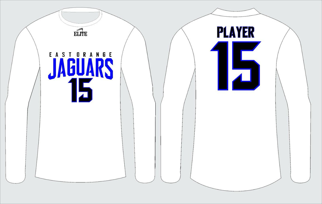 East Orange Jaguars Long Sleeve Shirt - White (Blue Logo)