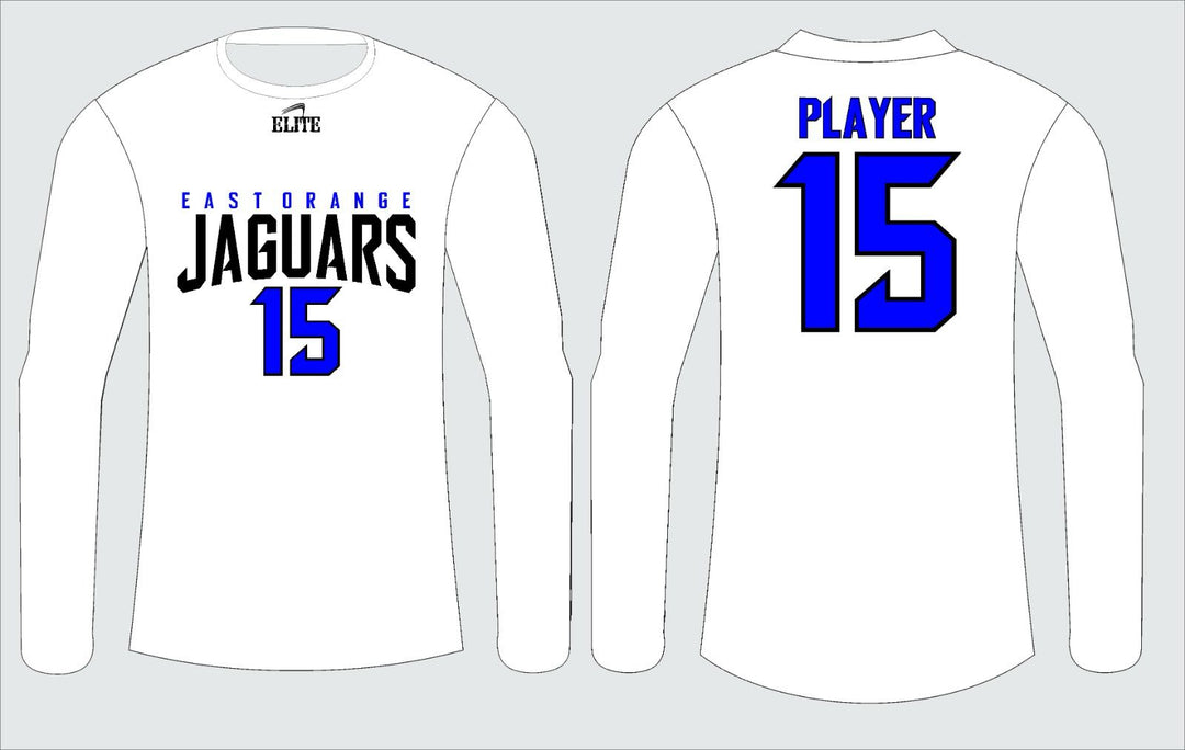 East Orange Jaguars Long Sleeve Shirt - White (Black Logo)