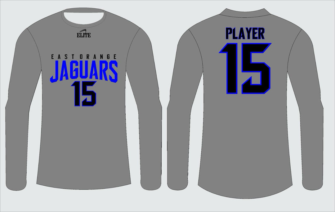 East Orange Jaguars Long Sleeve Shirt - Grey (Blue Logo)