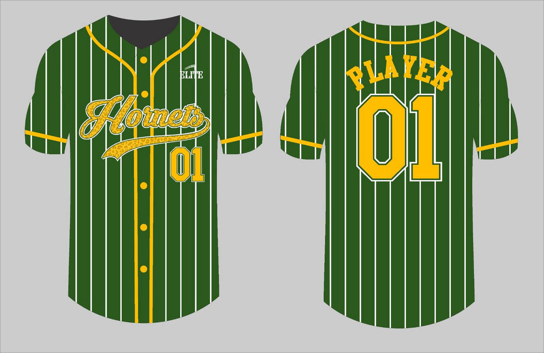 Rayville Hornets Baseball Jersey - Green (Yellow Logo)