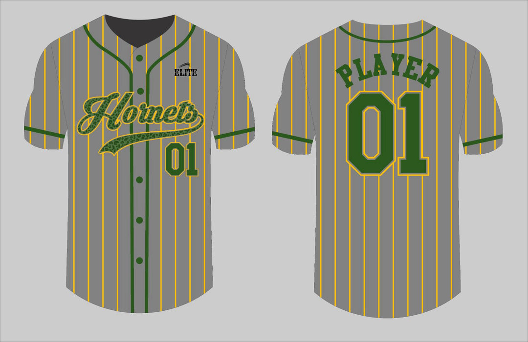 Rayville Hornets Baseball Jersey - Grey (Green Logo)