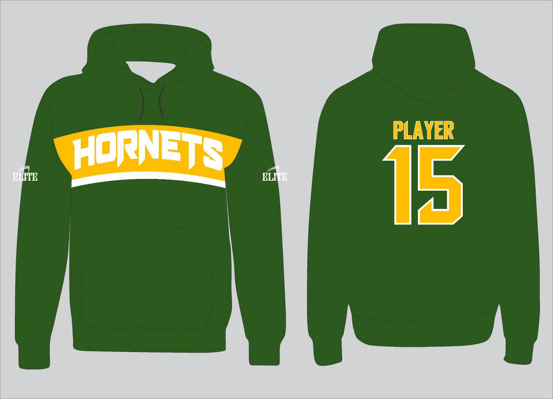 Rayville Hornets Hoodie - Green (White Logo)