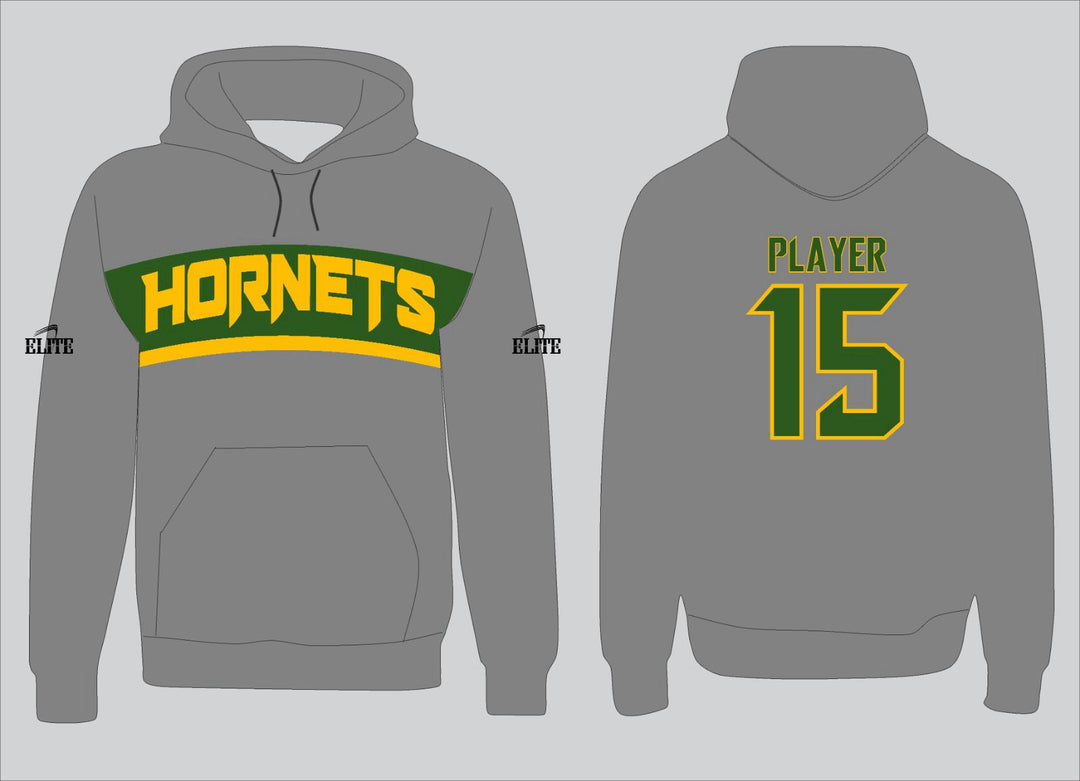 Rayville Hornets Hoodie - Grey (Yellow Logo)