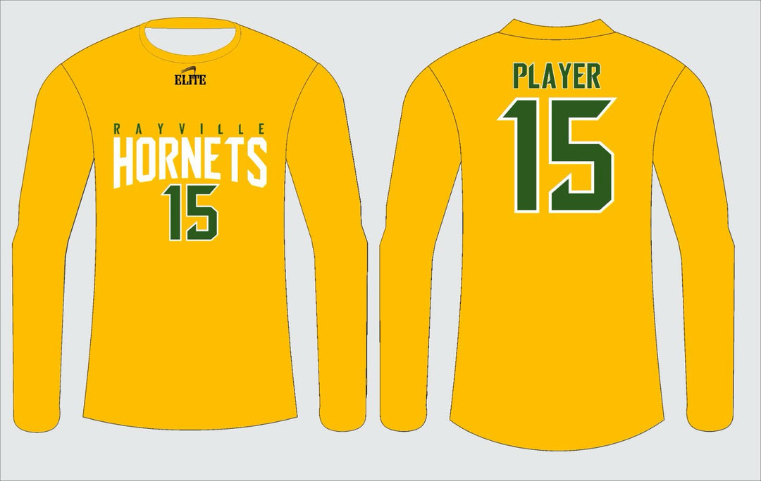 Rayville Hornets Long Sleeve Shirts - Yellow