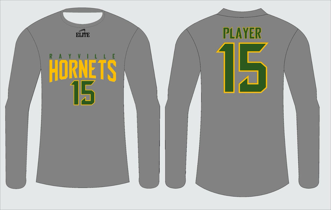 Rayville Hornets Long Sleeve Shirts - Grey