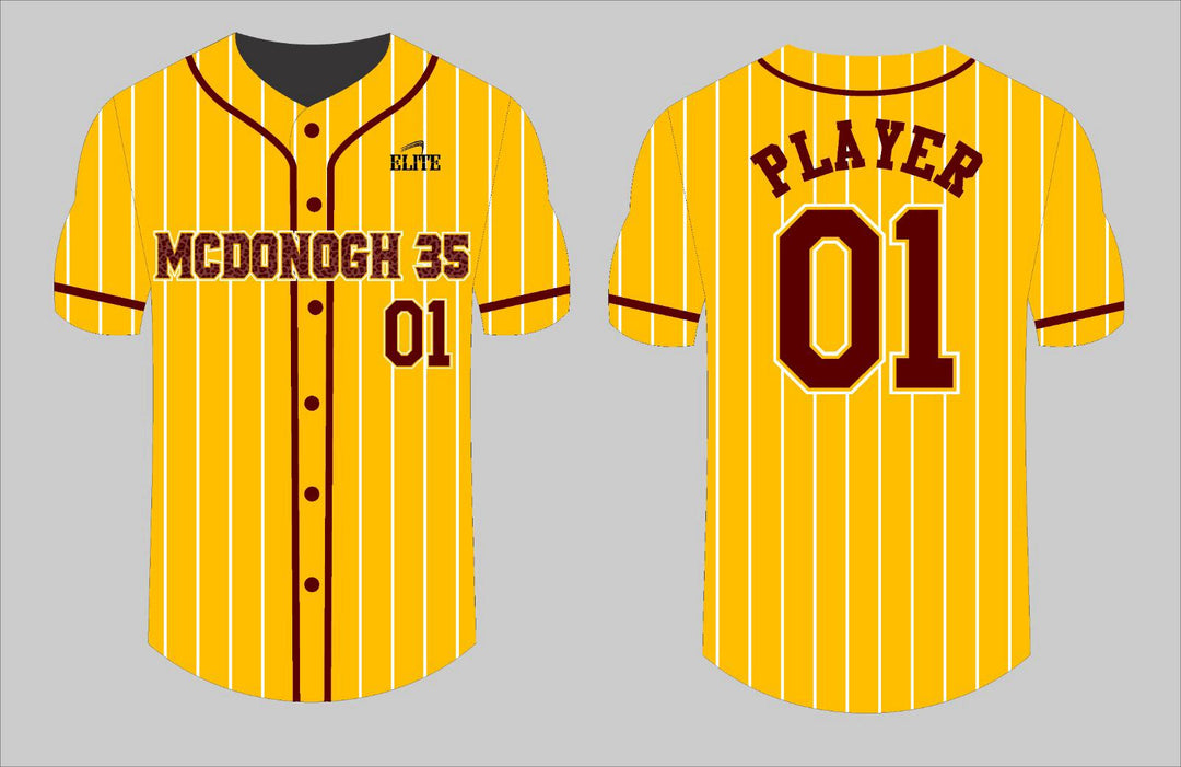 MCDONOGH 35 Baseball Jersey - Yellow