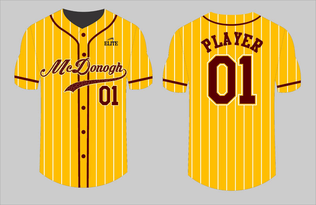 MCDONOGH 35 Baseball Jersey - Yellow (Brown Logo)