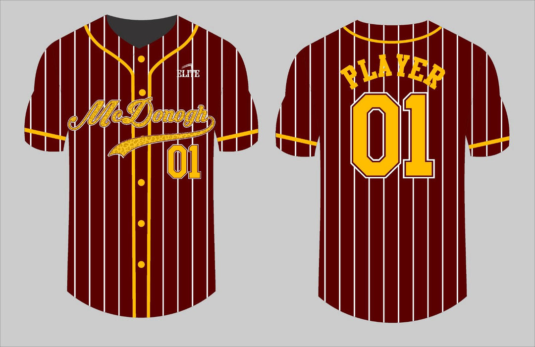 MCDONOGH 35 Baseball Jersey - Brown (Yellow Logo)