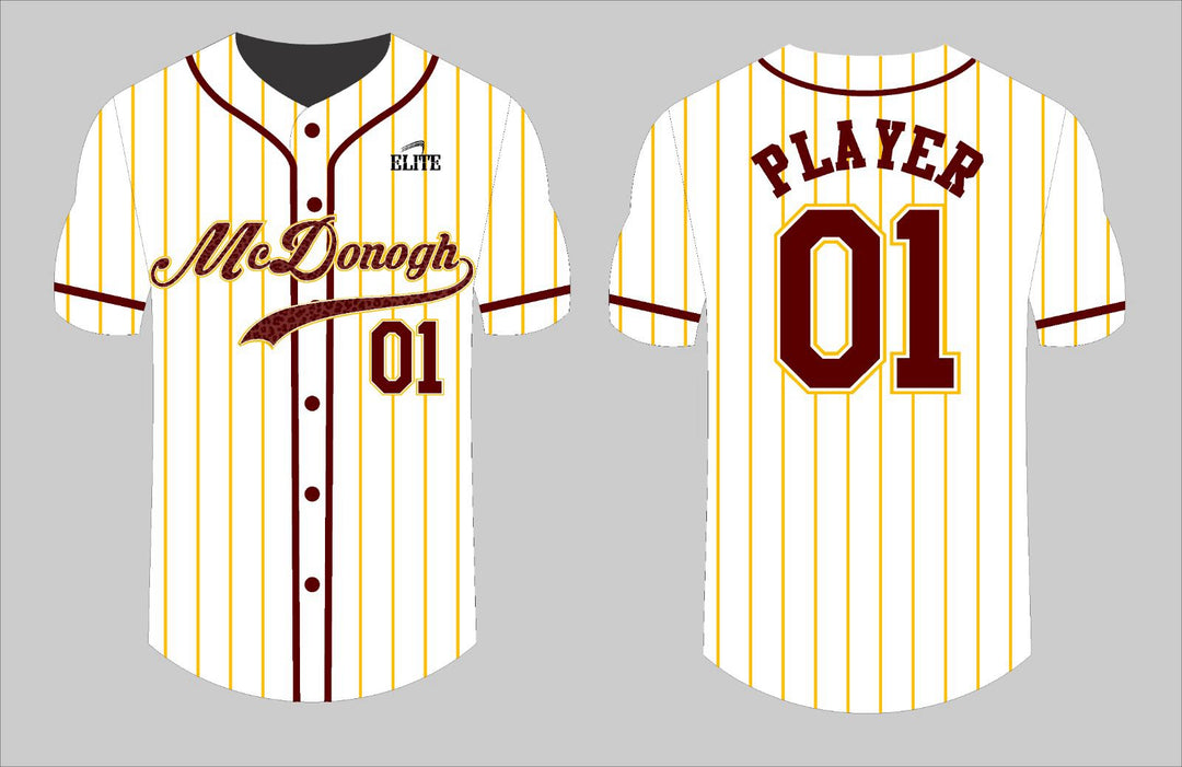 MCDONOGH 35 Baseball Jersey - White (Brown Logo)