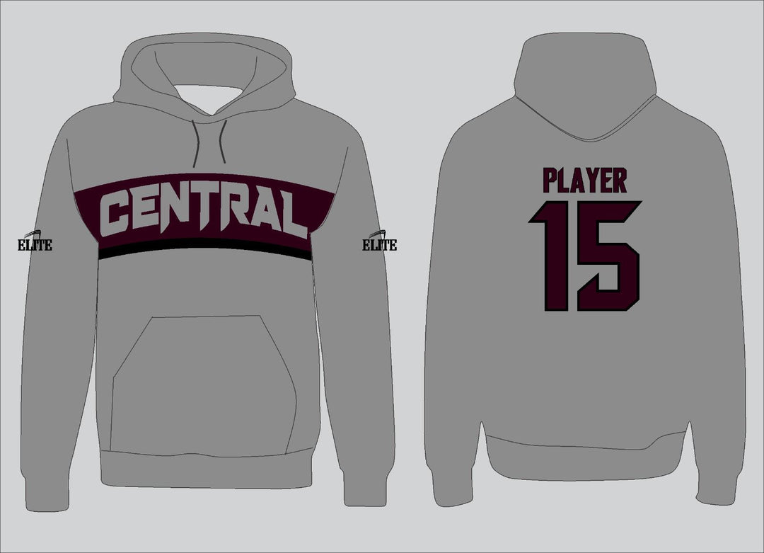 Central Hoodie - Grey & Maroon
