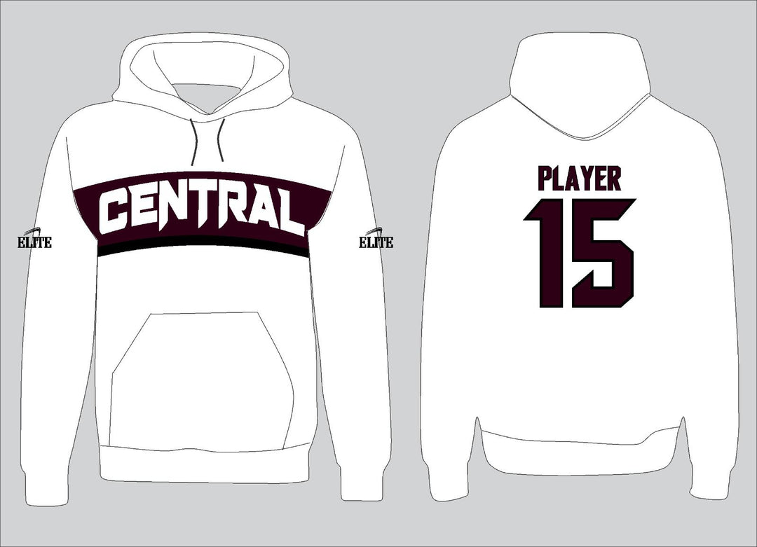 Central Hoodie - White & Maroon