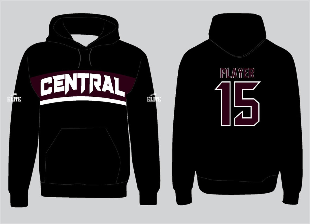 Central Hoodie - Black & Maroon