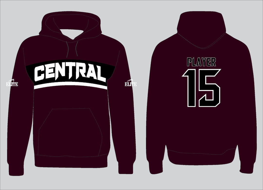 Central Hoodie - Maroon & Black