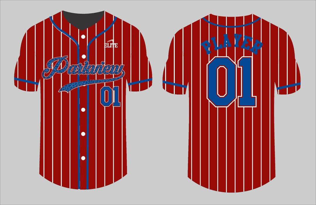 Eagle Parkview Baseball Jersey - Red (Blue Logo)