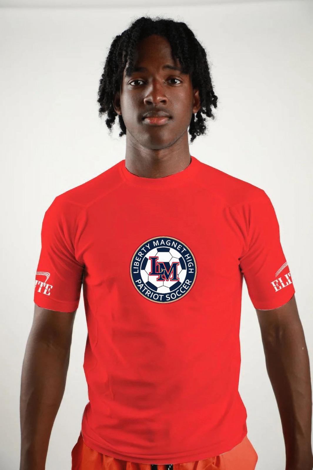 Liberty High Short Sleeve Compression Shirt - Red