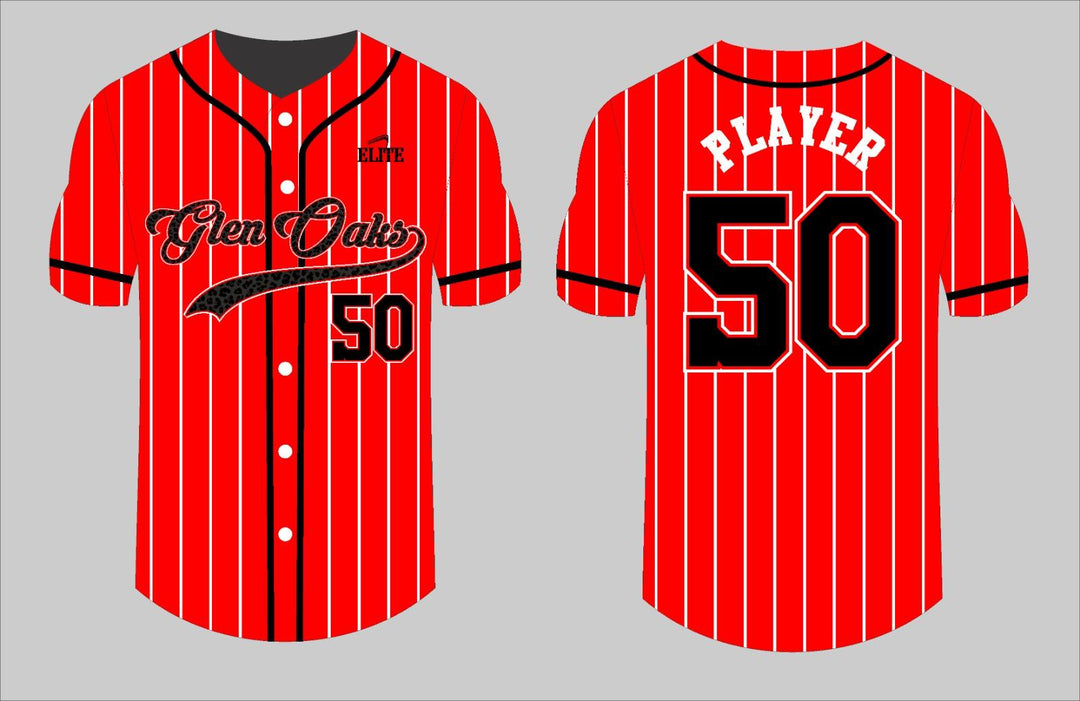 Glen Oaks Alumni Baseball Jersey - Red