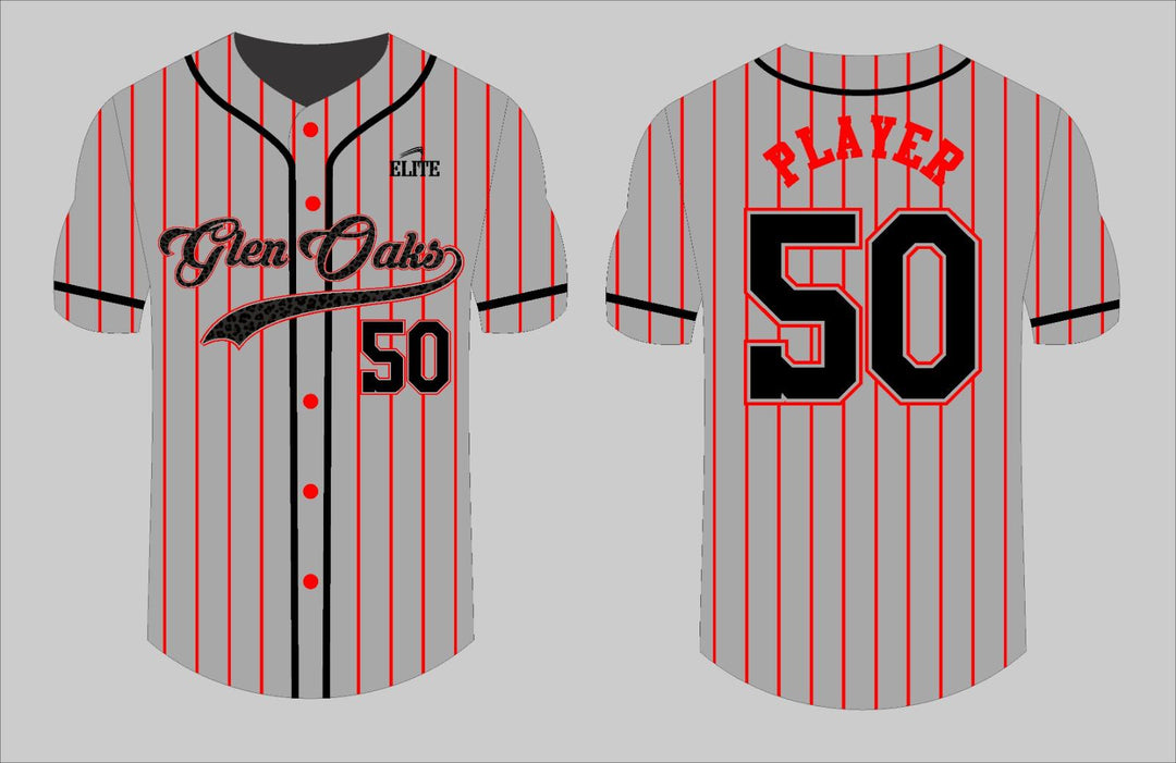 Glen Oaks Alumni Baseball Jersey - Grey
