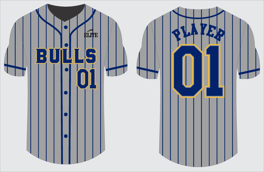 Northwest Bulls Baseball Jersey - Grey & Blue