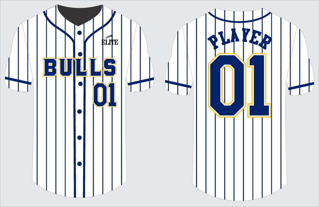 Northwest Bulls Baseball Jersey - White & Blue
