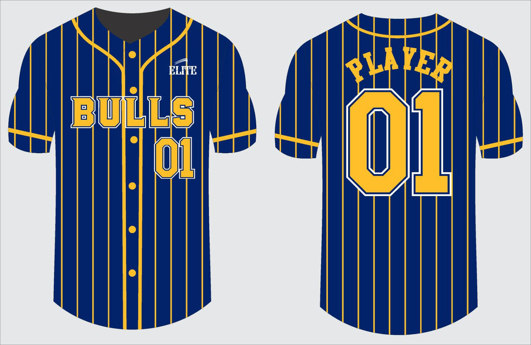 Northwest Bulls Baseball Jersey - Blue & Yellow