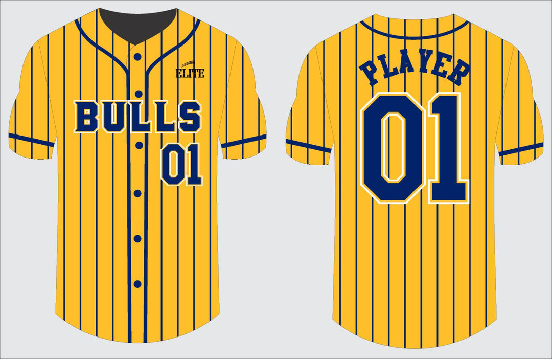 Northwest Bulls Baseball Jersey - Yellow & Blue