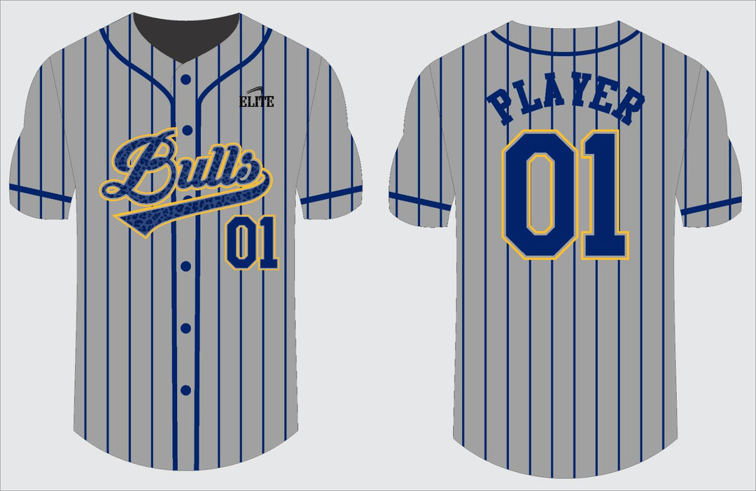 Northwest Bulls Baseball Jersey - Grey (Pattern Logo)