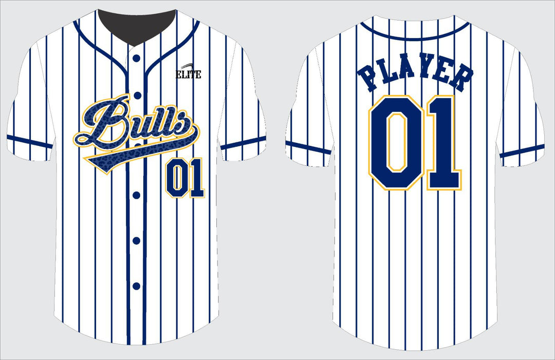 Northwest Bulls Baseball Jersey - White (Pattern Logo)