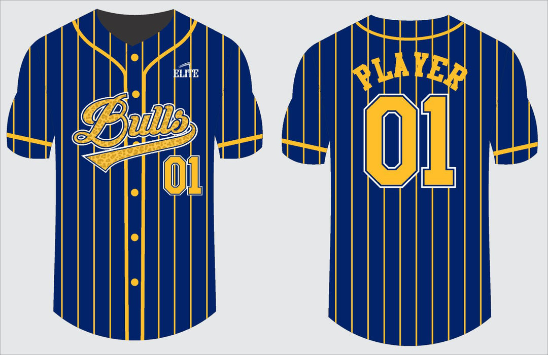 Northwest Bulls Baseball Jersey - Blue (Pattern Logo)