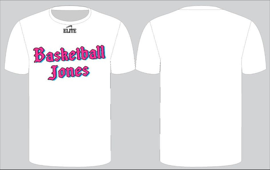 Basketball Jones T-Shirt - White (Pink Logo)