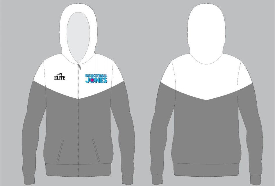 Basketball Jones Jacket - White & Grey (Blue Logo)