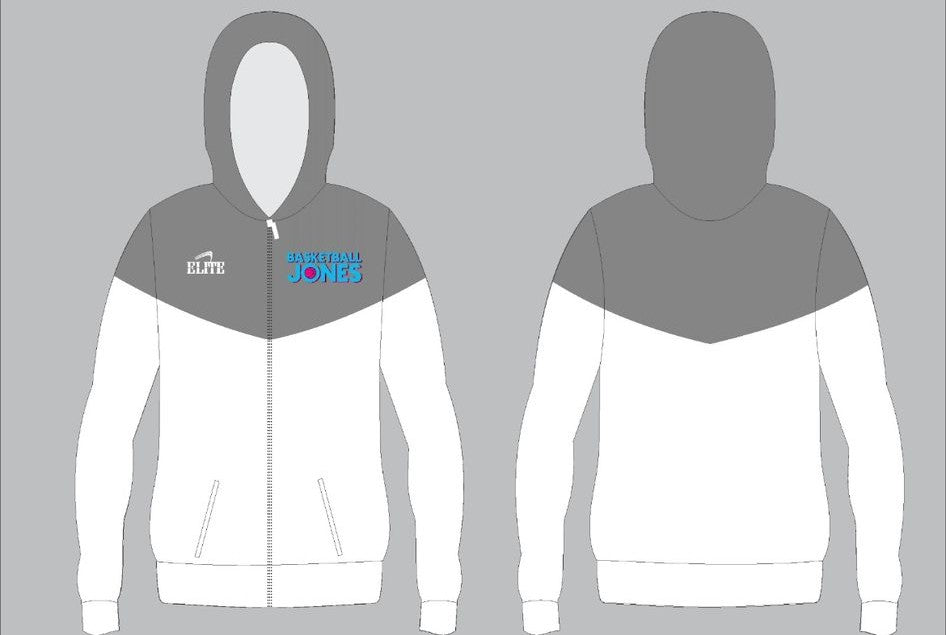 Basketball Jones Jacket - Grey & White (Blue Logo)