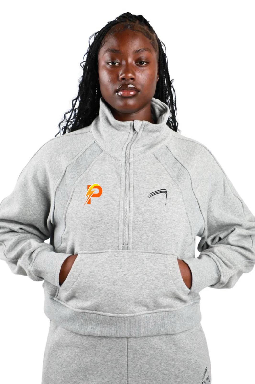 LA Power Elite 1/2 Zip Cropped Fleece Pullover - Women's - Grey