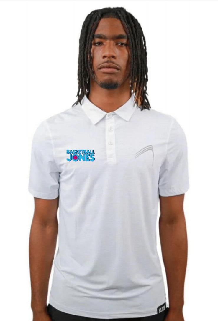 Basketball Jones Polo - White (Blue Logo)