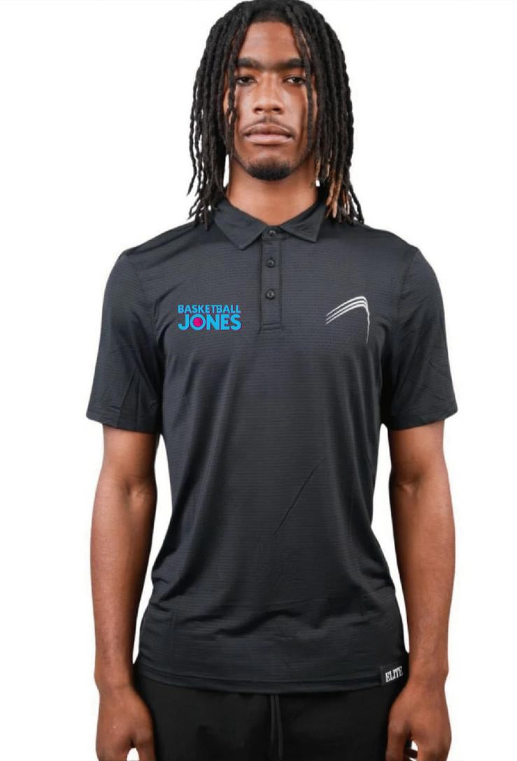 Basketball Jones Polo - Black (Blue Logo)