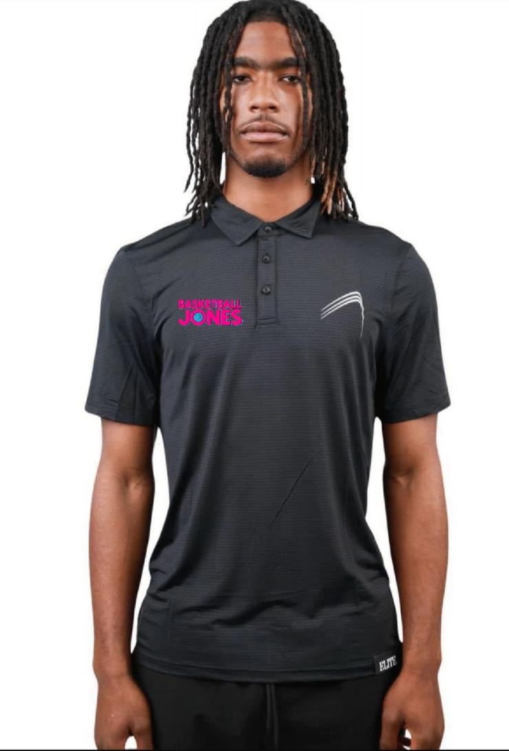 Basketball Jones Polo - Black (Pink Logo)