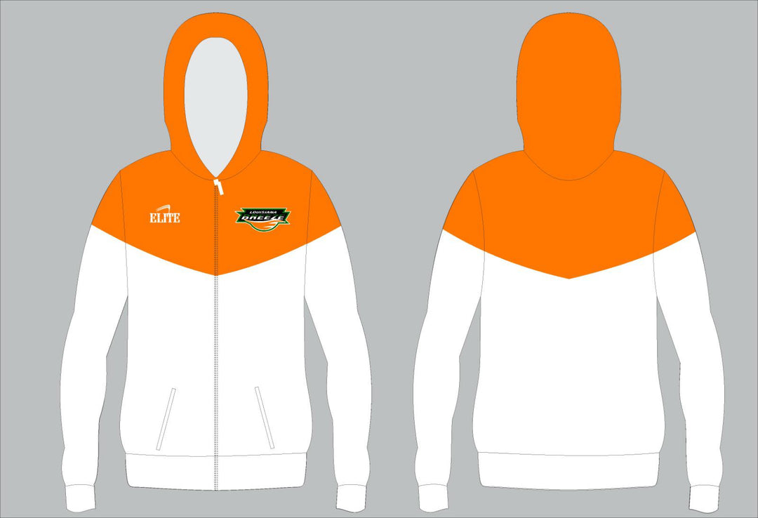 LA BREEZE Windbreaker Jacket - White & Orange