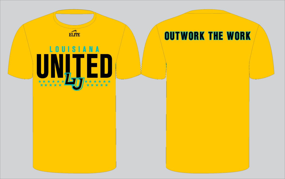 Louisiana United T-Shirt - Yellow (Black Logo)