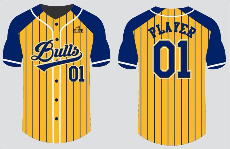 The West - MIA Store Baseball Jersey - Yellow / Blue Logo