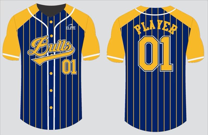 The West - MIA Store Baseball Jersey - Blue / Yellow Logo
