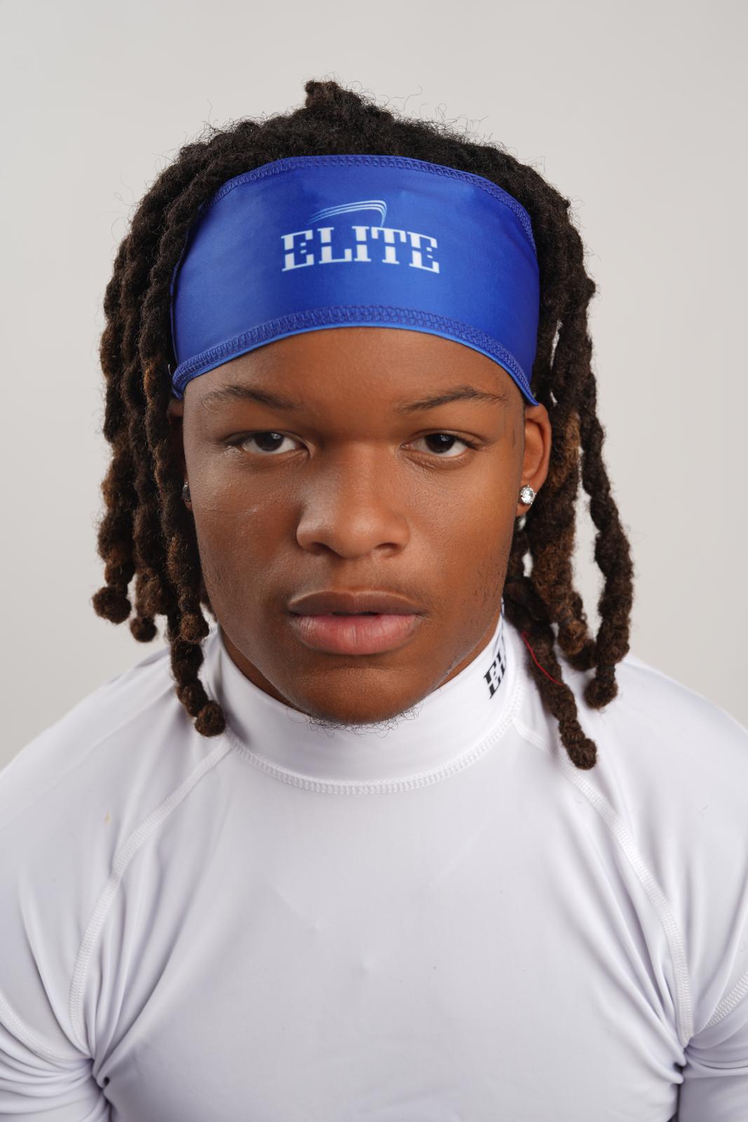 Elite DriFit Headband - Blue/White Logo