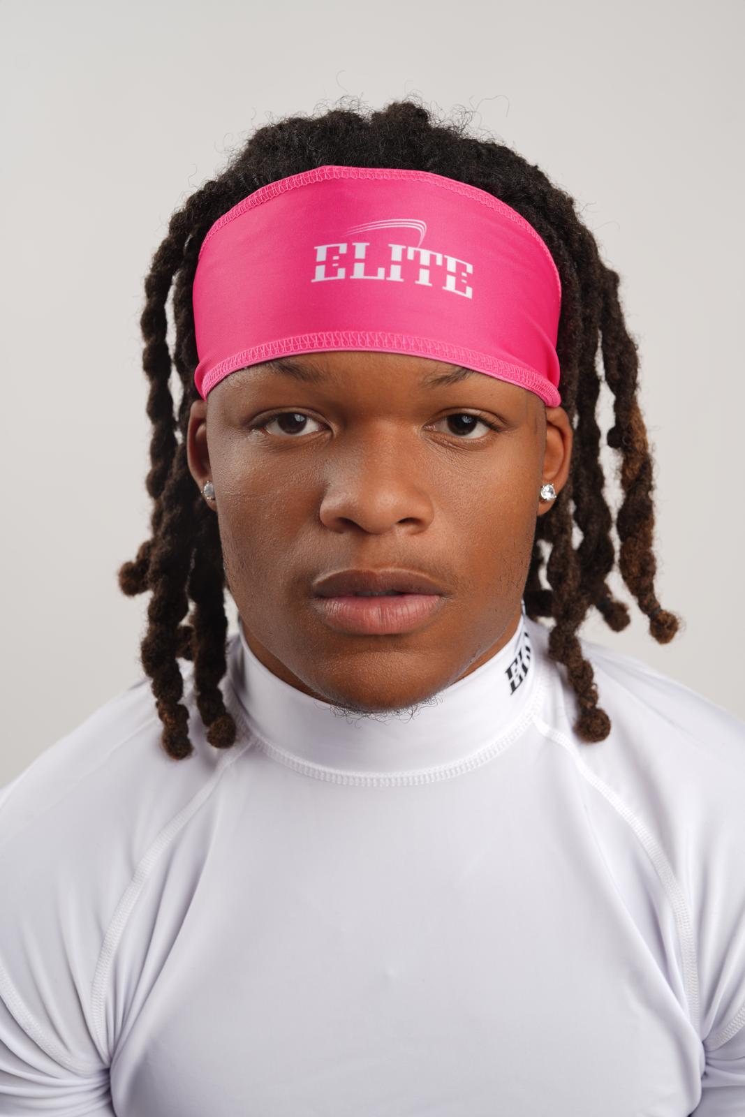 Elite DriFit Headband - Pink/White Logo
