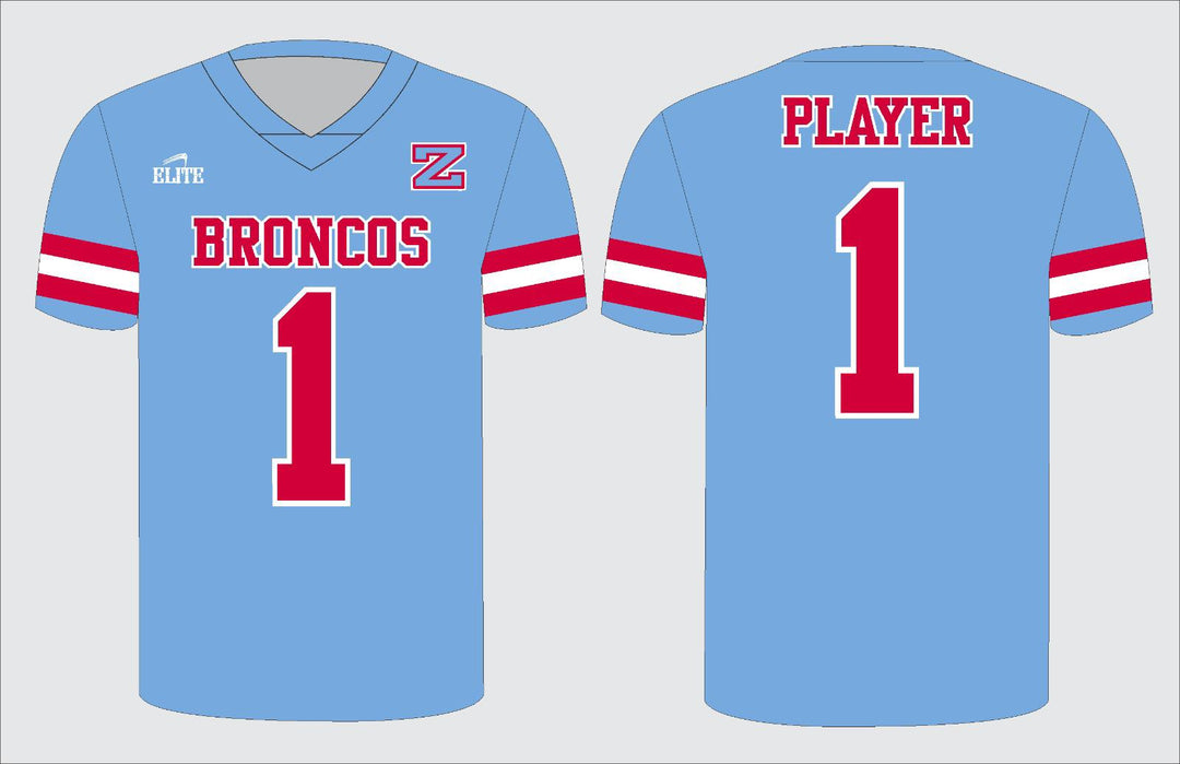 Zachary Football Jersey - Blue (Red Logo)